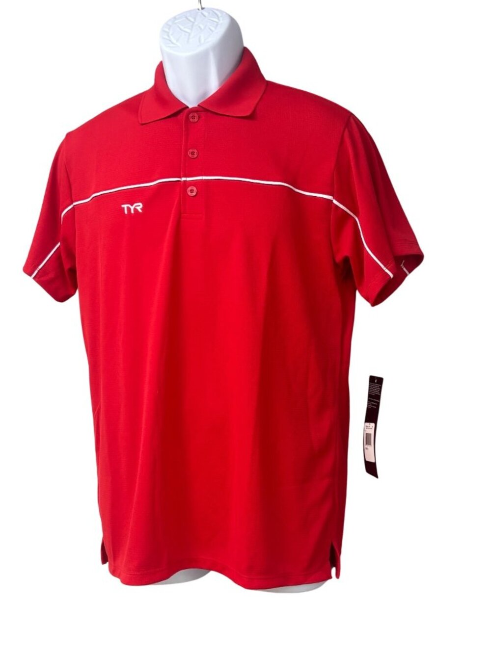 TYR Men’s Tech Short Sleeve Polo with Piping details, S